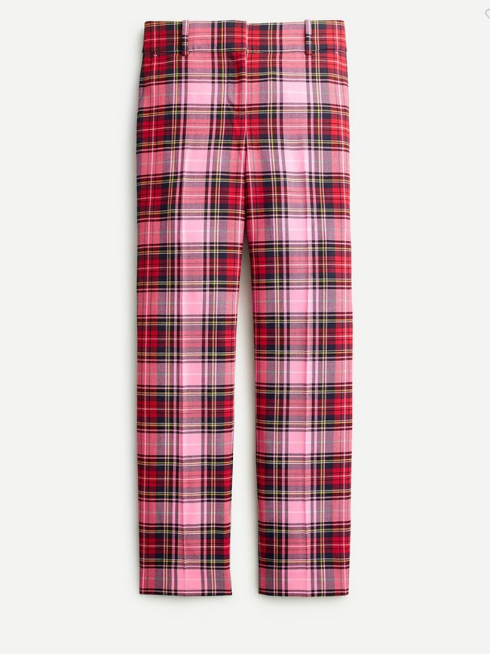 J Crew Cameron Slim Crop Pant in Pink Stewart Tartan Wool Plaid - 12P